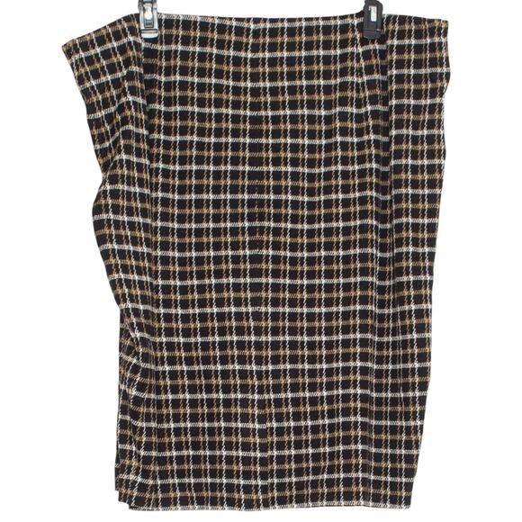 NWT J Jill  Skirt Ponte Pencil 90s Dark Academia Preppy Cottage Plaid Black 4X - Picture 5 of 5